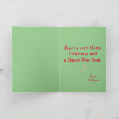A Safari Monkey Green Christmas Card Karte (Innenseite)