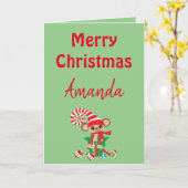 A Safari Monkey Green Christmas Card Karte (Gelbe Blume)
