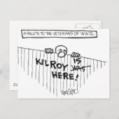 A Salute to Veterans of WWII (Kilroy) Postkarte (Vorne/Hinten)