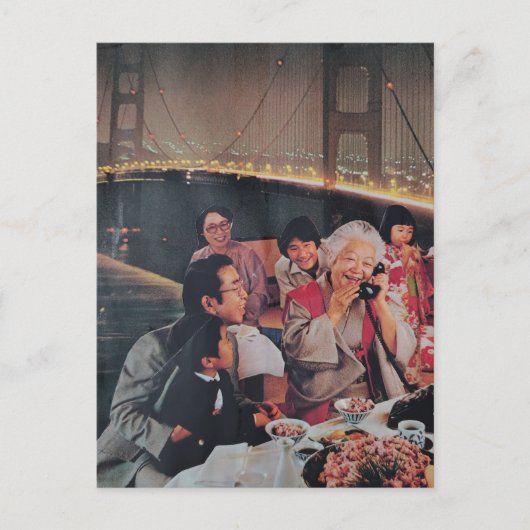 A Scenic Dinner at the Bridge at Night Postcard Postkarte (Vorderseite)