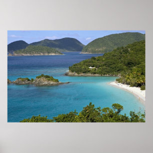 A scenic of Caneel Bay from a road at St. John Poster