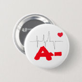A- Schaltfläche Herzfrequenz Funky Blood Type Button (Vorne & Hinten)