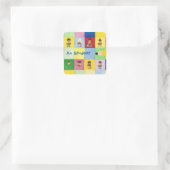 A+ Schüler in der Grundschule Kinderlehrer Quadratischer Aufkleber (Tasche)