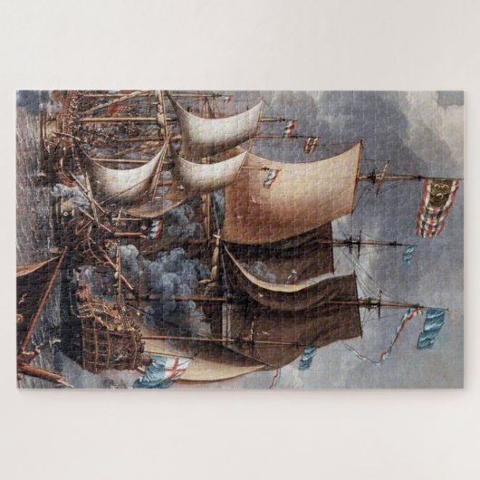 "A Sea Fight" von Lorenzo a Castro Puzzle (Horizontal)