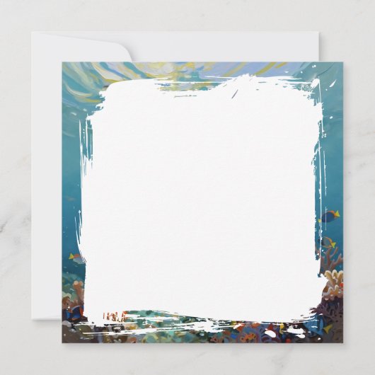 A Sea Turtle Themed Blank Karte (Rückseite)