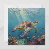 A Sea Turtle Themed Blank Karte (Vorderseite)