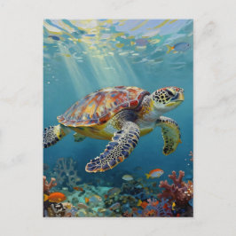 A Sea Turtle Themed Keeping in Touch Postkarte