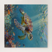 A Sea Turtle Themed Teal Puzzle (Horizontal)