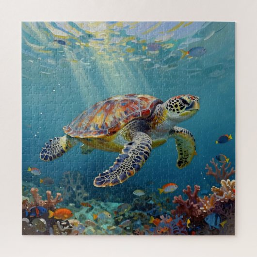A Sea Turtle Themed Teal Puzzle (Vertikal)