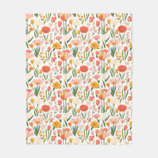 A seamless pattern of spring flowers Fleecedecke