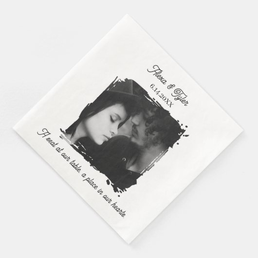 A Seat at our Table | Photo Template Wedding Serviette (Ecke)