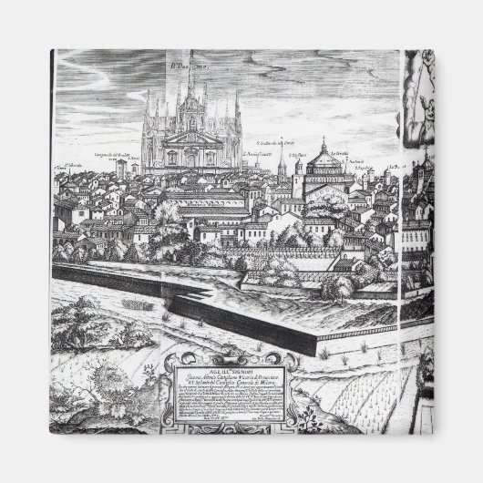 A Section of a Map of Mailand, 1640 Magnet (Vorne)