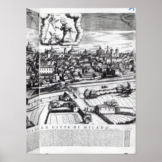 A Section of a Map of Milan, 1640 Poster (Vorne)
