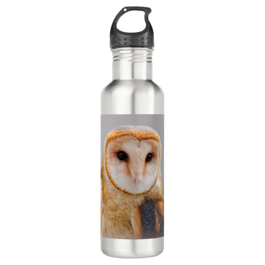 A Serene Barn Owl Edelstahlflasche (Vorderseite)