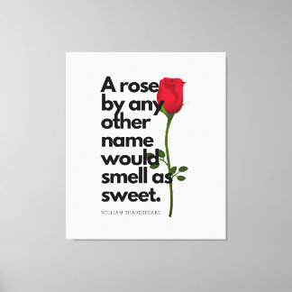 A SHAKESPEARE POEM AND A ROSE  Canvas Print Leinwanddruck