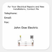 A Sheet of Six Stickers for Electrician's Clients (Vorderseite)