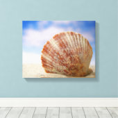 A Shell Propped In The Sand Leinwanddruck (Insitu (Holzboden))