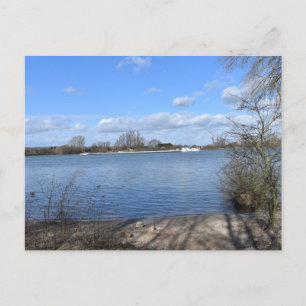 A Ship on the River, Rhein by Oppenheim, Deutschla Postkarte