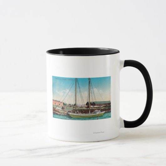 A Shipping Schooner ScenePetaluma, CA Tasse (Rechts)