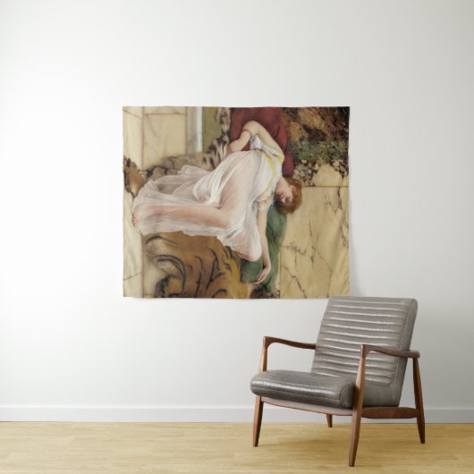 A Siesta von John William Godward Wandteppich (Beispiel (Horizontal))