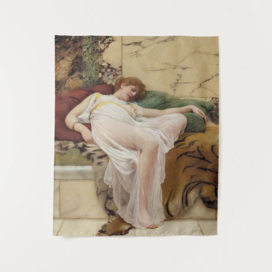 A Siesta von John William Godward Wandteppich (Vorderseite)