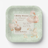 A Silly goose green baby shower Pappteller (Vorderseite)