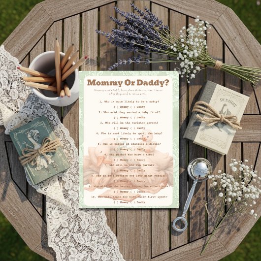 A Silly Goose Green Guess Who Game card Einladung