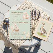 A Silly Goose is Almost Loose green Baby Shower Einladung