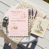 A Silly Goose is Almost Loose Pink Baby Shower Einladung