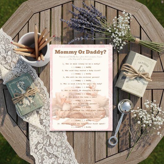 A Silly Goose Pink Guess Who Game card Einladung