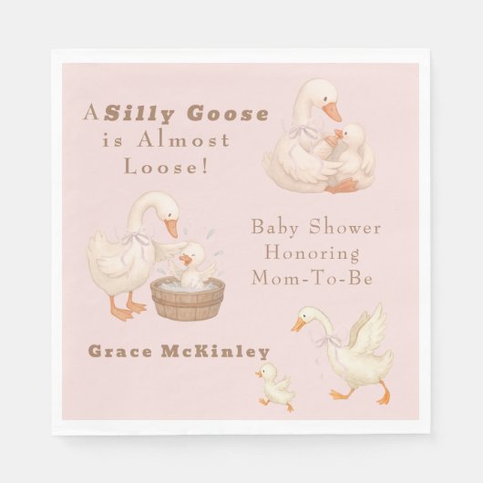 A Silly Goose Pink Serviette (Vorderseite)