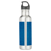 A silver stainless steel water bottle with a sleek edelstahlflasche (Rückseite)