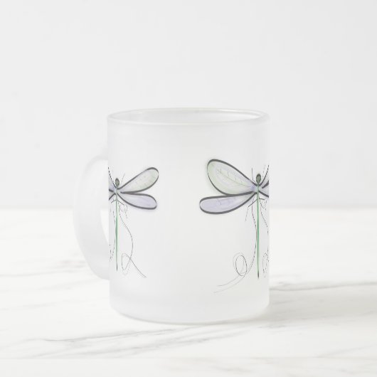 A SIMPLE DRAGONFLY FROSTED MUG MATTGLASTASSE (Vorderseite Links)