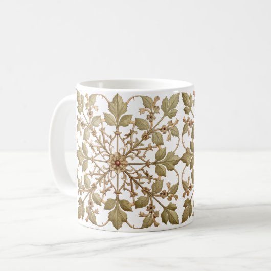 A Simple Elegant Floral Vine Pattern Kaffeetasse (Vorderseite Links)