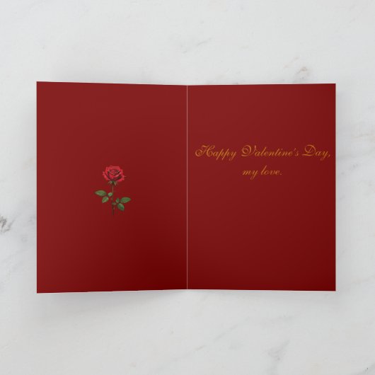 A Single Red Rose With Morning Dew  Karte (Innenseite)