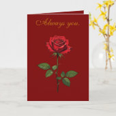 A Single Red Rose With Morning Dew  Karte (Gelbe Blume)