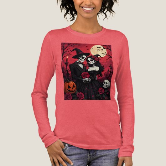 A Skeletal Couple Stands In An Eternal Embrace  Tri-Blend Shirt (Vorderseite)