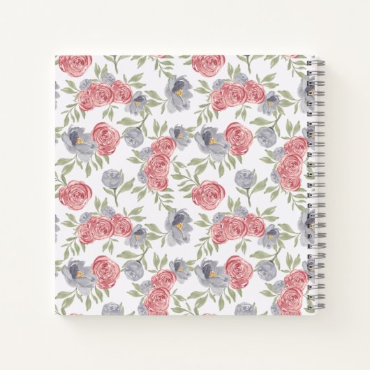 A Sketchbook in Cool, Earthy Roses Notizblock (Rückseite)