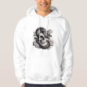 A skull with a Chinese dragon in black and white Hoodie (Vorderseite)