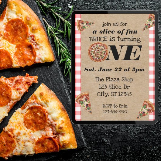 A Slice of Fun 1st Birthday Einladung