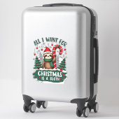 A Sloth For Christmas. Cute, Christmas Sloth With  Aufkleber (Koffer)