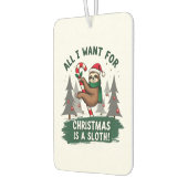 A Sloth For Christmas. Cute, Christmas Sloth With  Autolufterfrischer (Links)