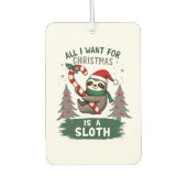 A Sloth For Christmas. Cute, Christmas Sloth With Autolufterfrischer (Vorderseite)