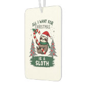 A Sloth For Christmas. Cute, Christmas Sloth With  Autolufterfrischer (Links)