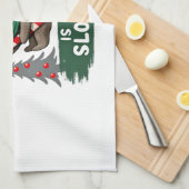 A Sloth For Christmas. Cute, Christmas Sloth With  Geschirrtuch (Viertel Falte)