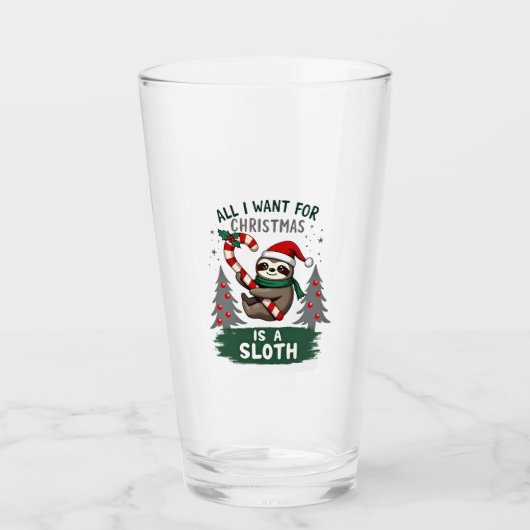 A Sloth For Christmas. Cute, Christmas Sloth With  Glas (Vorderseite)