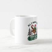 A Sloth For Christmas. Cute, Christmas Sloth With  Kaffeetasse (Vorderseite Links)