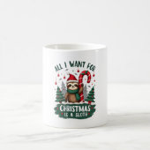 A Sloth For Christmas. Cute, Christmas Sloth With  Kaffeetasse (Mittel)