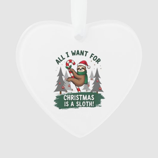 A Sloth For Christmas. Cute, Christmas Sloth With  Ornament (Vorderseite)