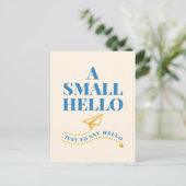 A Small Hello Playful Typography Design Postkarte (Stehend Vorderseite)